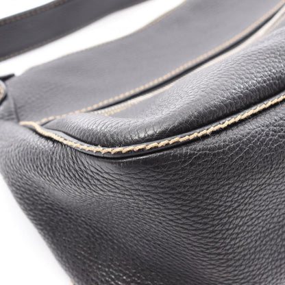 Chanel Shoulder Bag Logo Fringe Black Leather — view 7