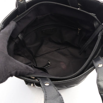 Chanel Tote Bag Paris Biarritz PM Black Canvas Leather PM — view 3