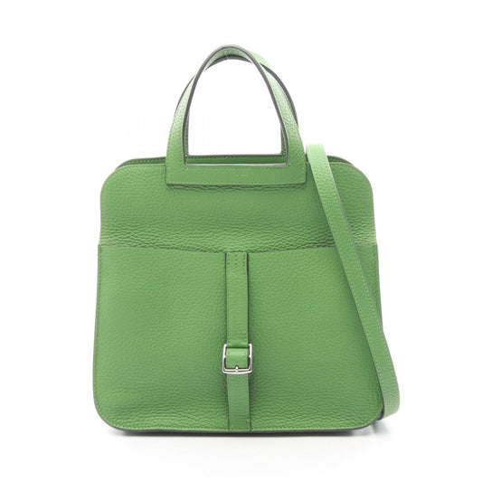 Hermes Handbag Halzan 25 2-Way Vert Yucca Leather