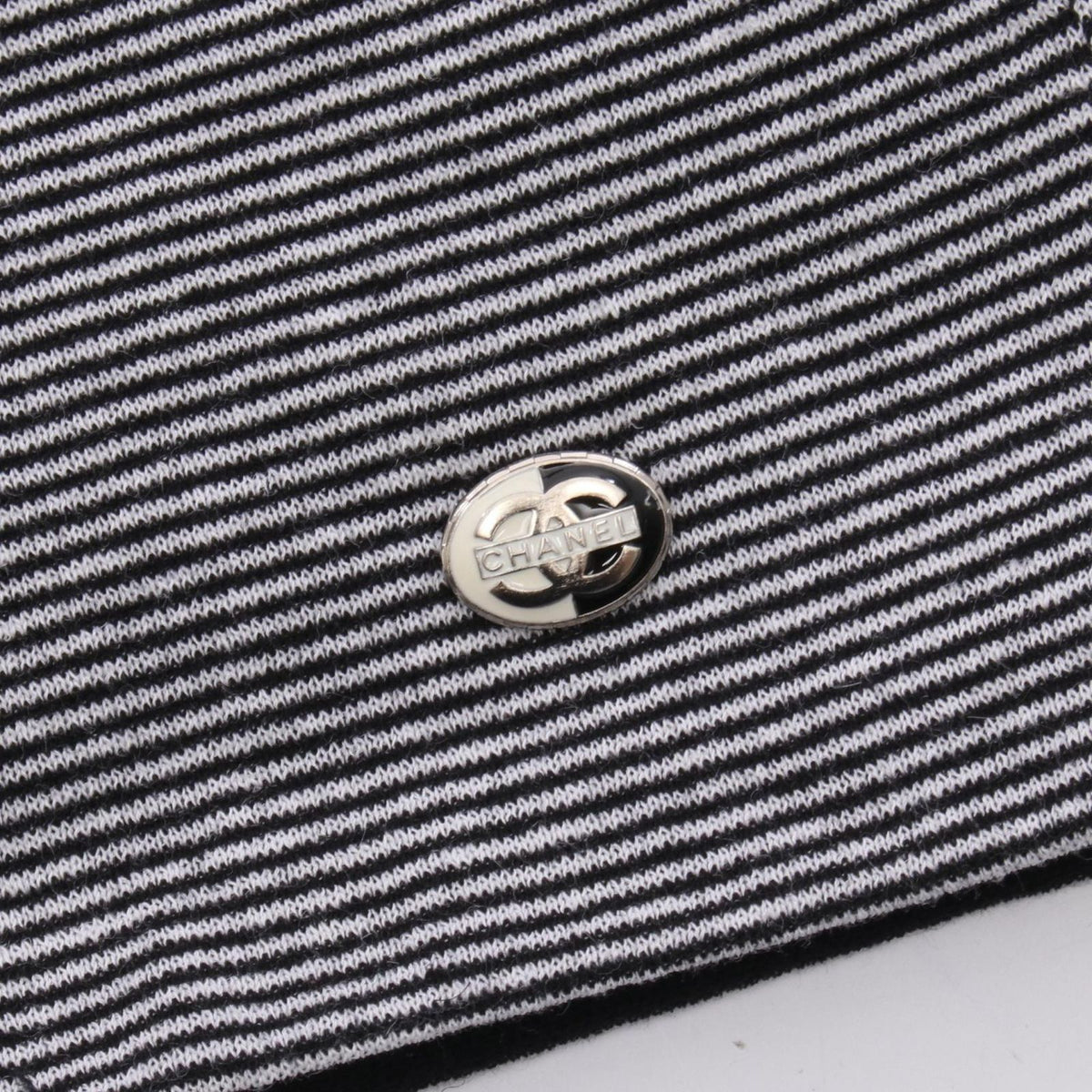 Chanel Tank Top CC Logo Button Border Check Ruffle Cotton — view 6