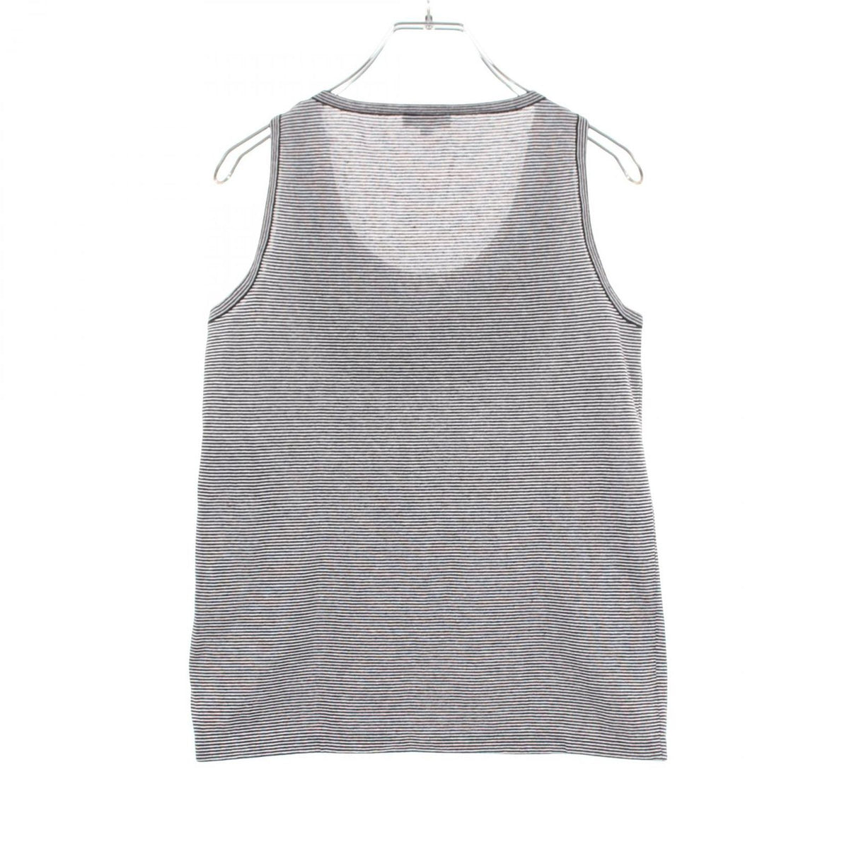 Chanel Tank Top CC Logo Button Border Check Ruffle Cotton — view 2