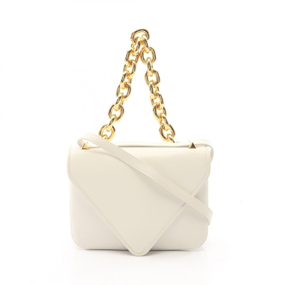 Bottega Veneta Handbag Mount Small 2-Way White Leather