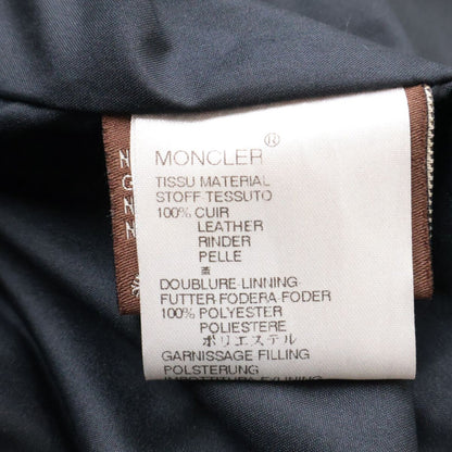 Moncler Brown Tag Leather Hooded Down Hoodie — view 7