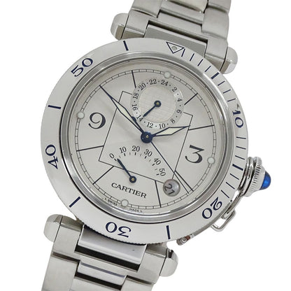 Cartier Watch Pasha Power Reserve GMT Date Automatic At Stainless Steel