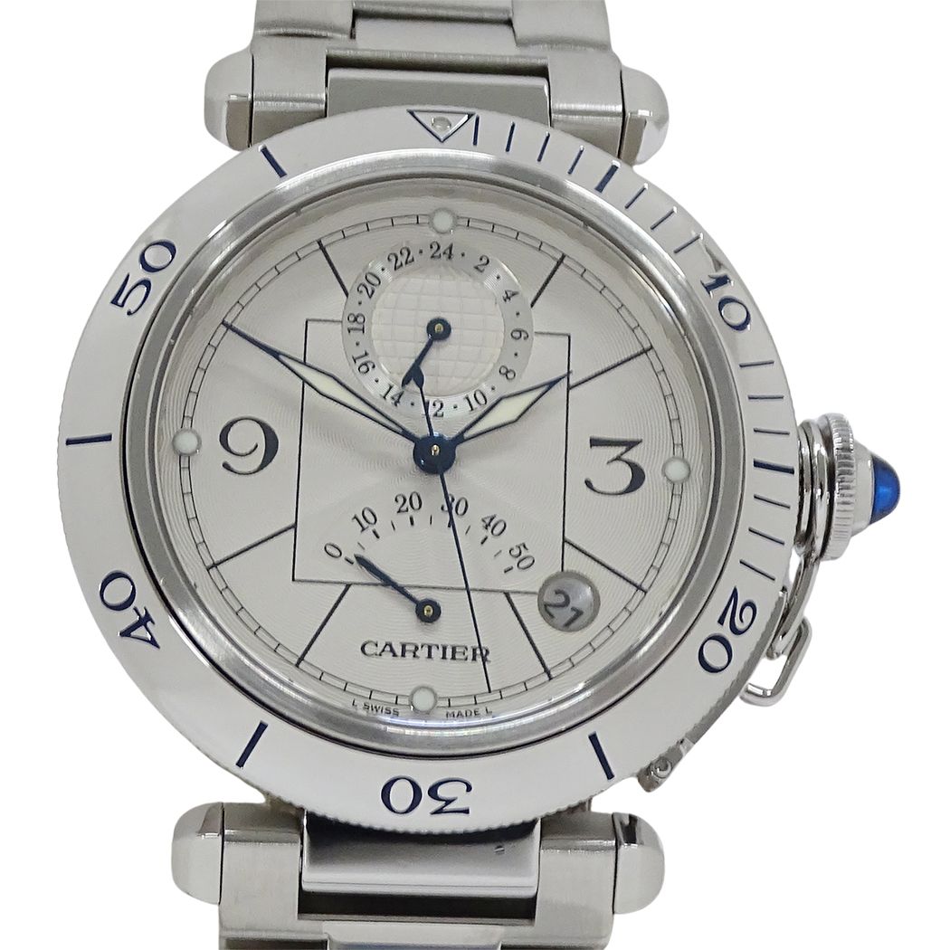 Cartier Watch Pasha Power Reserve GMT Date Automatic At Stainless Steel — view 2