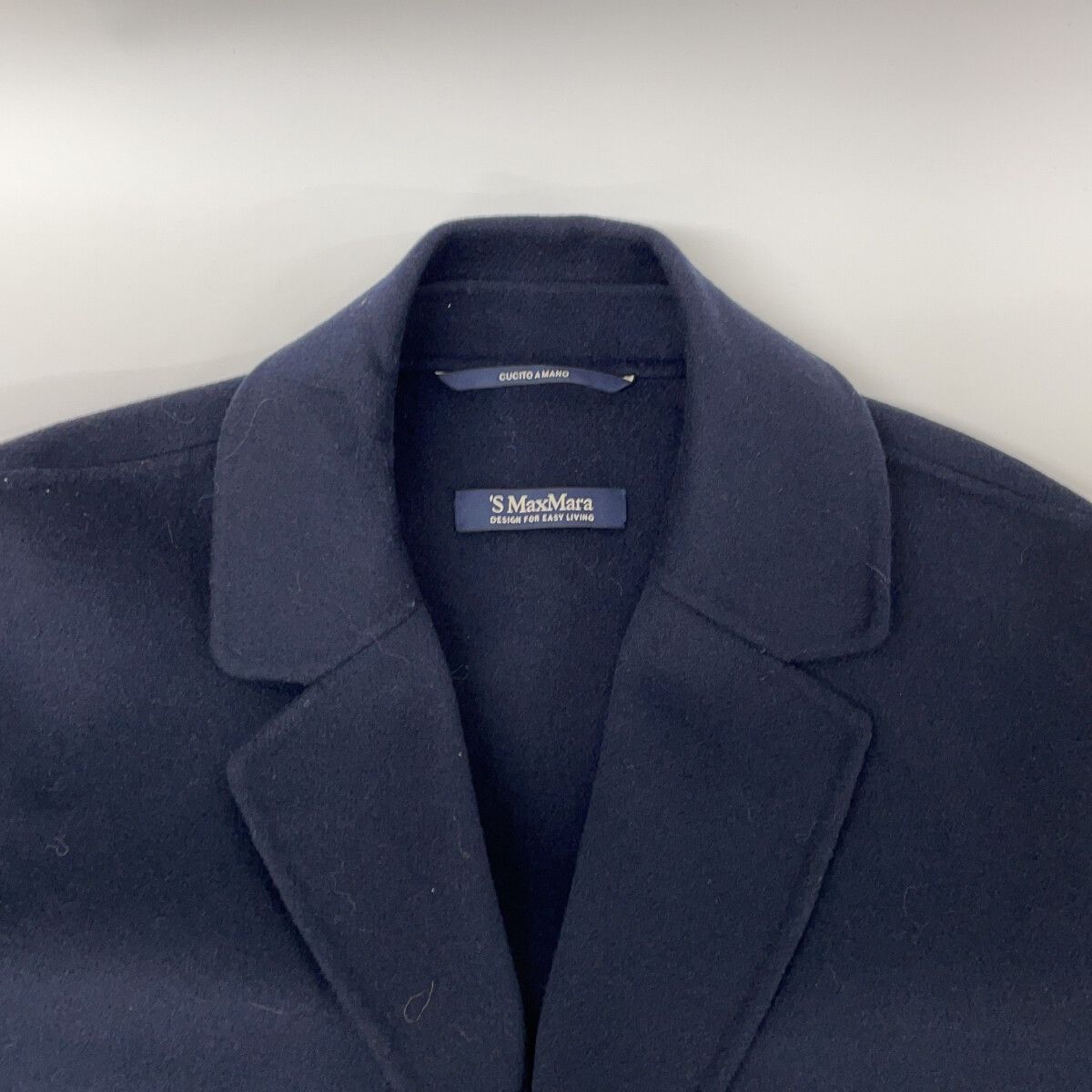 Max Mara S Cucito Navy Pure Wool Wrap Coat 36 — view 8