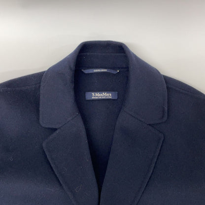 Max Mara S Cucito Navy Pure Wool Wrap Coat 36 — view 8
