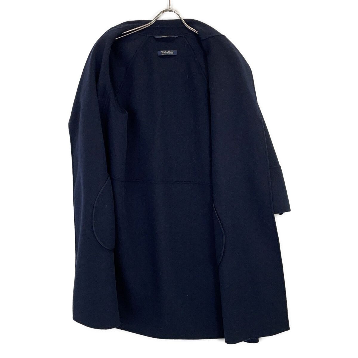 Max Mara S Cucito Navy Pure Wool Wrap Coat 36 — view 3