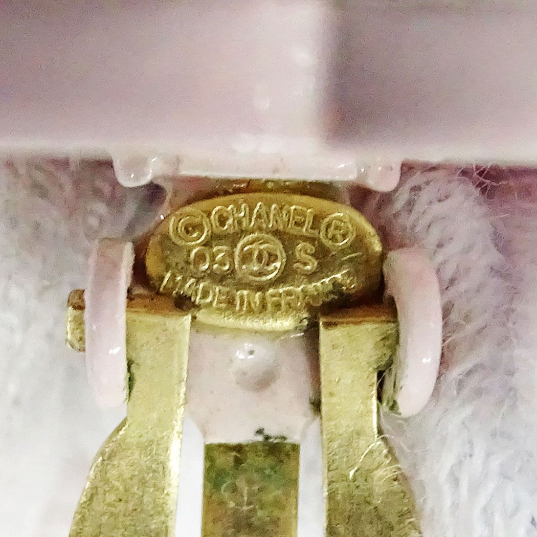 Chanel Earrings Metal Pink CC Logo Swing — view 4