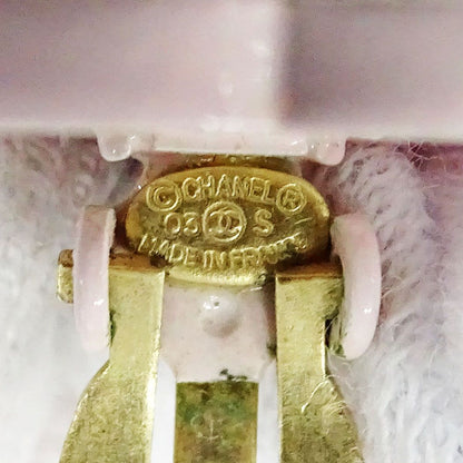 Chanel Earrings Metal Pink CC Logo Swing — view 4