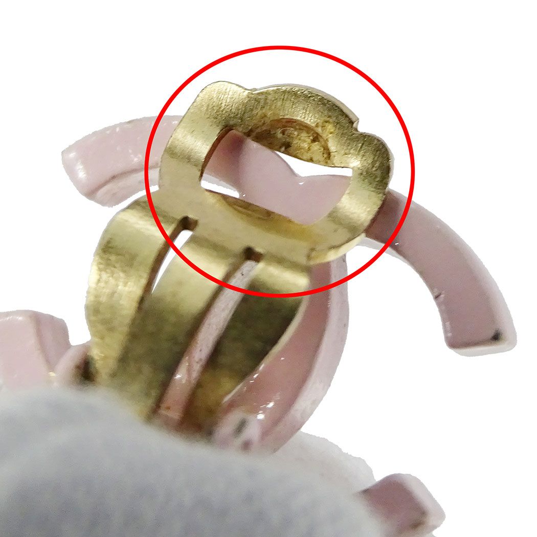 Chanel Earrings Metal Pink CC Logo Swing — view 8