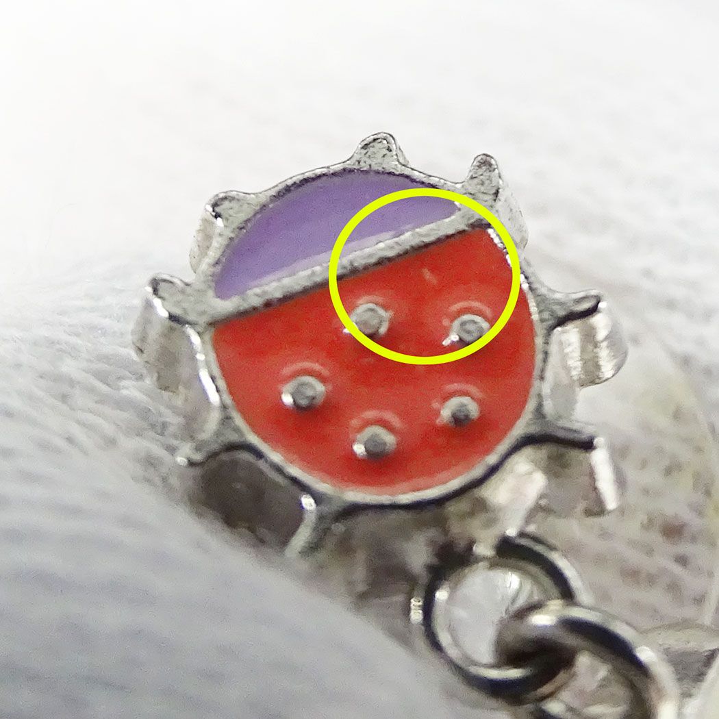 Chanel 04P Earrings Metal Silver Multicolor Ladybug Unique 04 — view 7