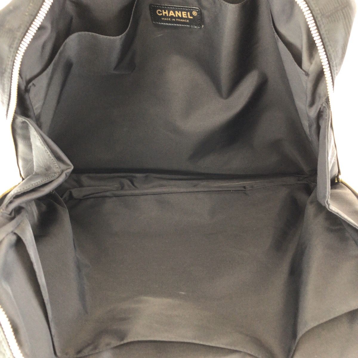 Chanel New Travel Line CC Logo Black Gold Nylon Leather Tote Bag Business — view 8