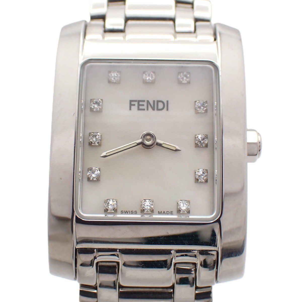 Fendi Classico Quartz Watch Diamond Shell Dial SS