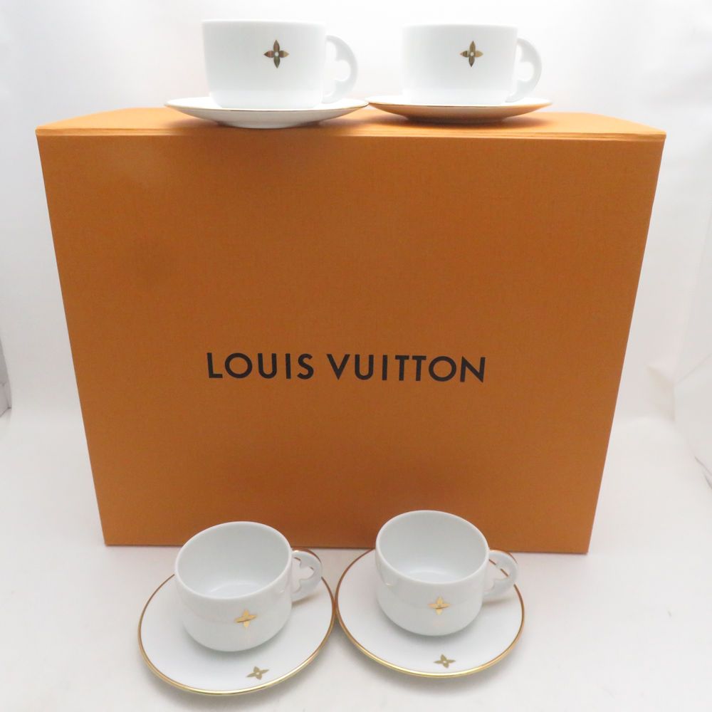 Louis Vuitton Cup & Saucer Set of 4