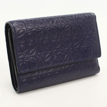 Loewe Vertical Compact Wallet Repeat Anagram Trifold Calfskin