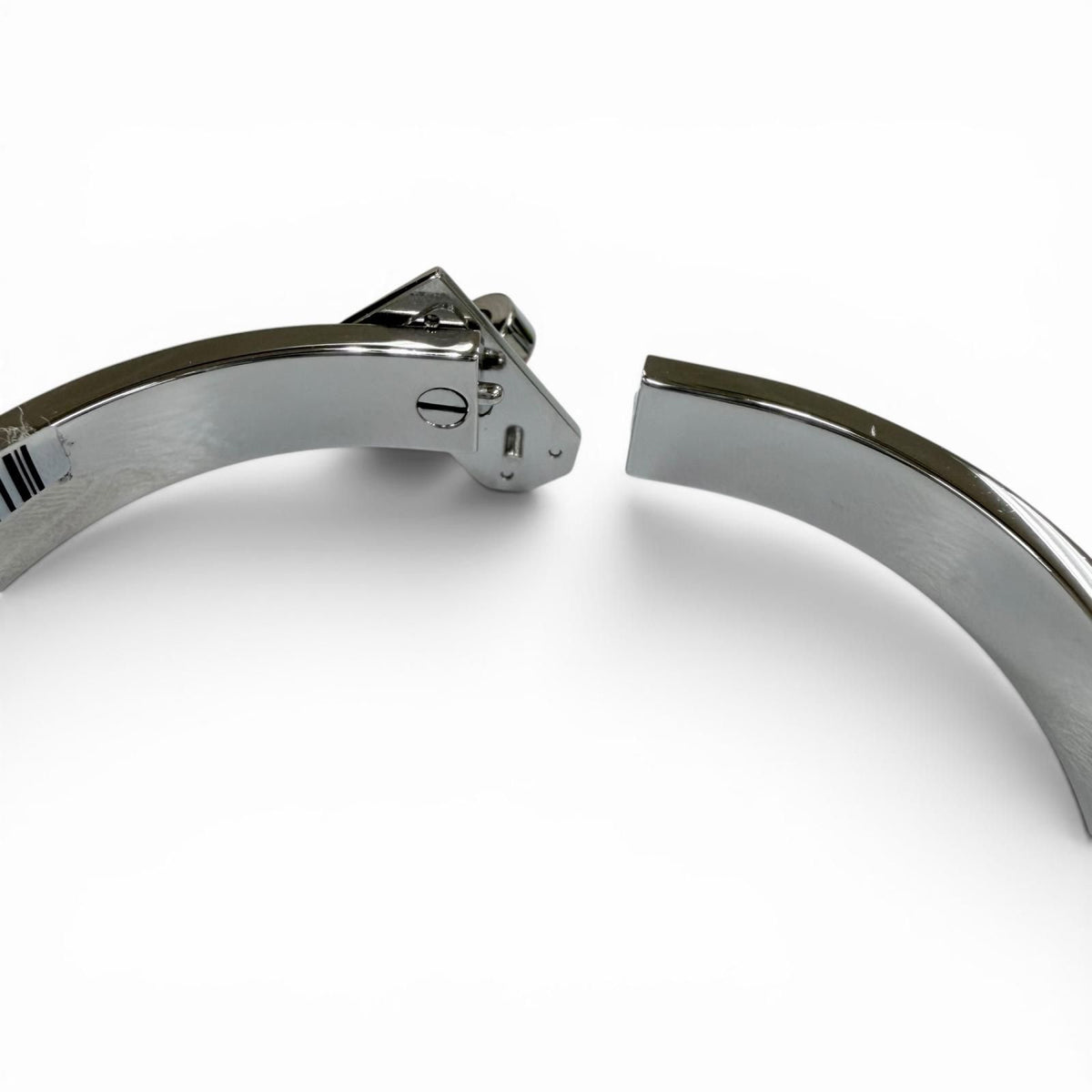 Hermes Mini Clic Kelly Bracelet Bangle Silver Orange — view 8