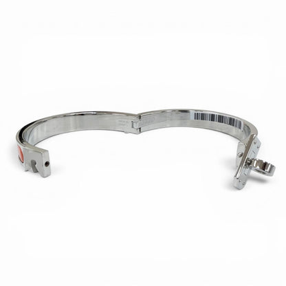 Hermes Mini Clic Kelly Bracelet Bangle Silver Orange — view 7