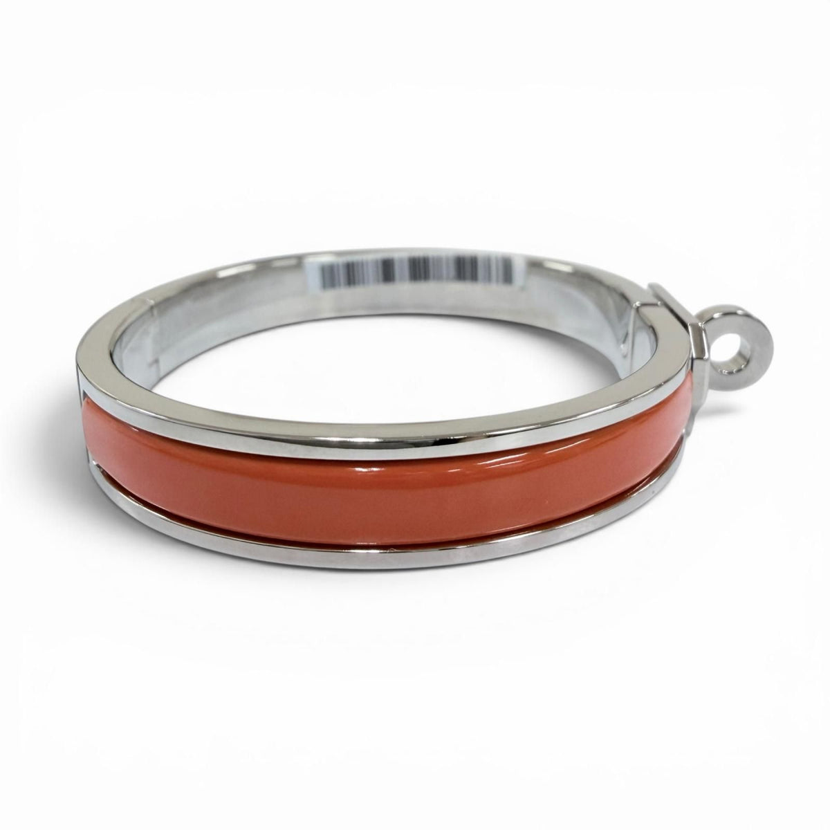 Hermes Mini Clic Kelly Bracelet Bangle Silver Orange — view 5