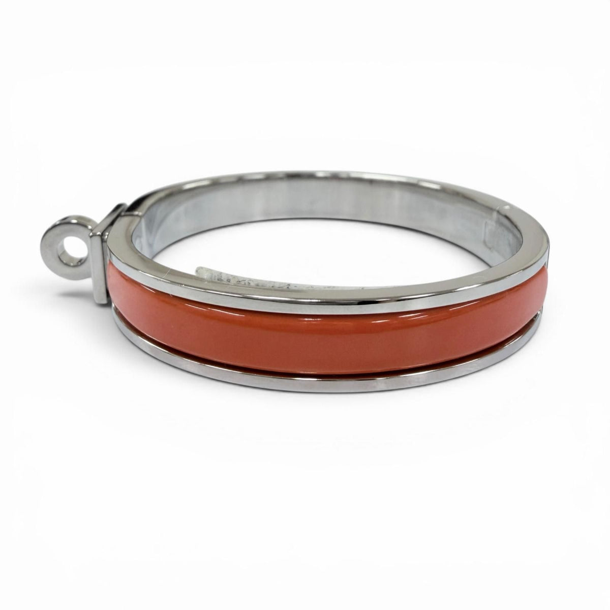 Hermes Mini Clic Kelly Bracelet Bangle Silver Orange — view 3