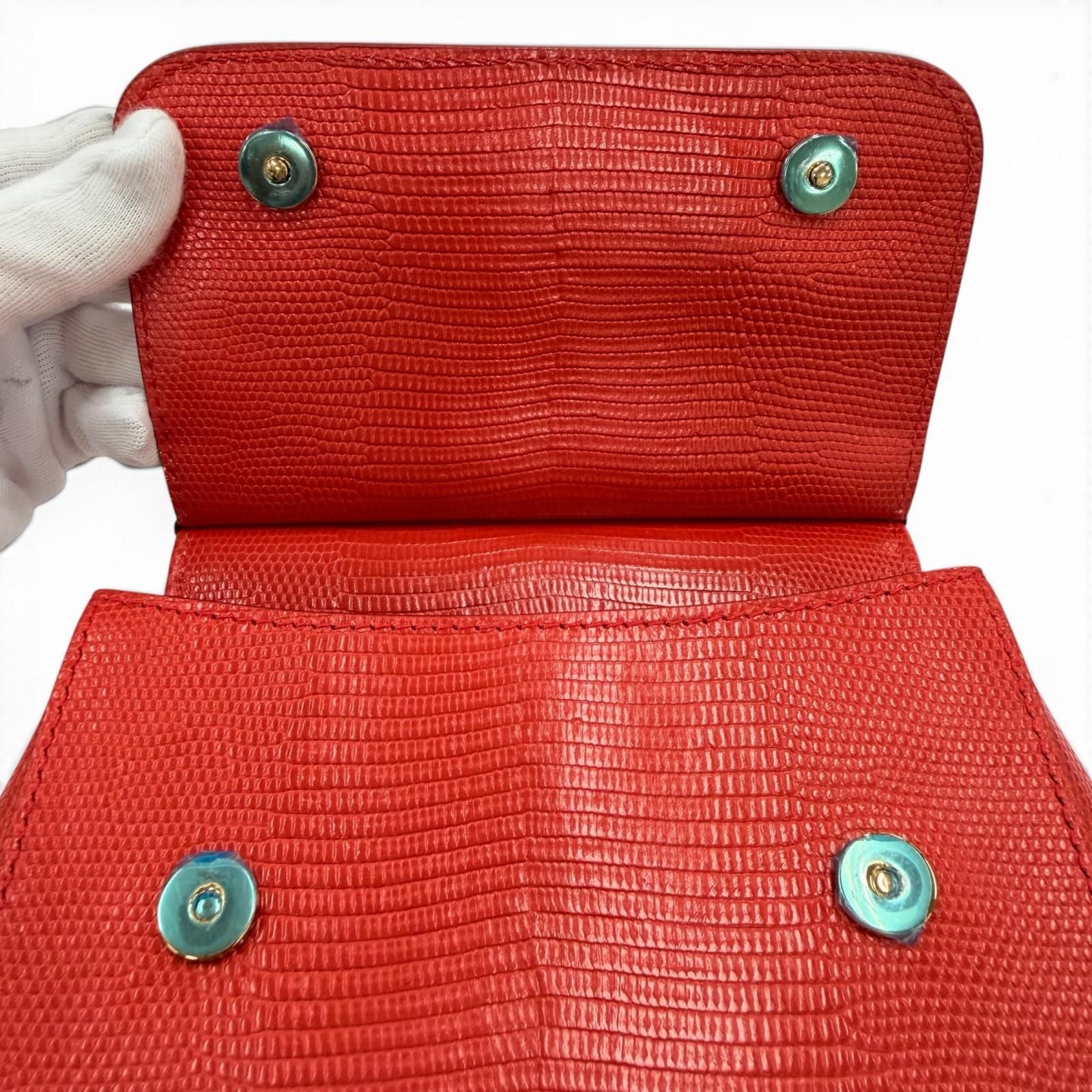 Dolce & Gabbana Sicily Iguana Print Leather Crystal DG Logo Patch Chain — view 8