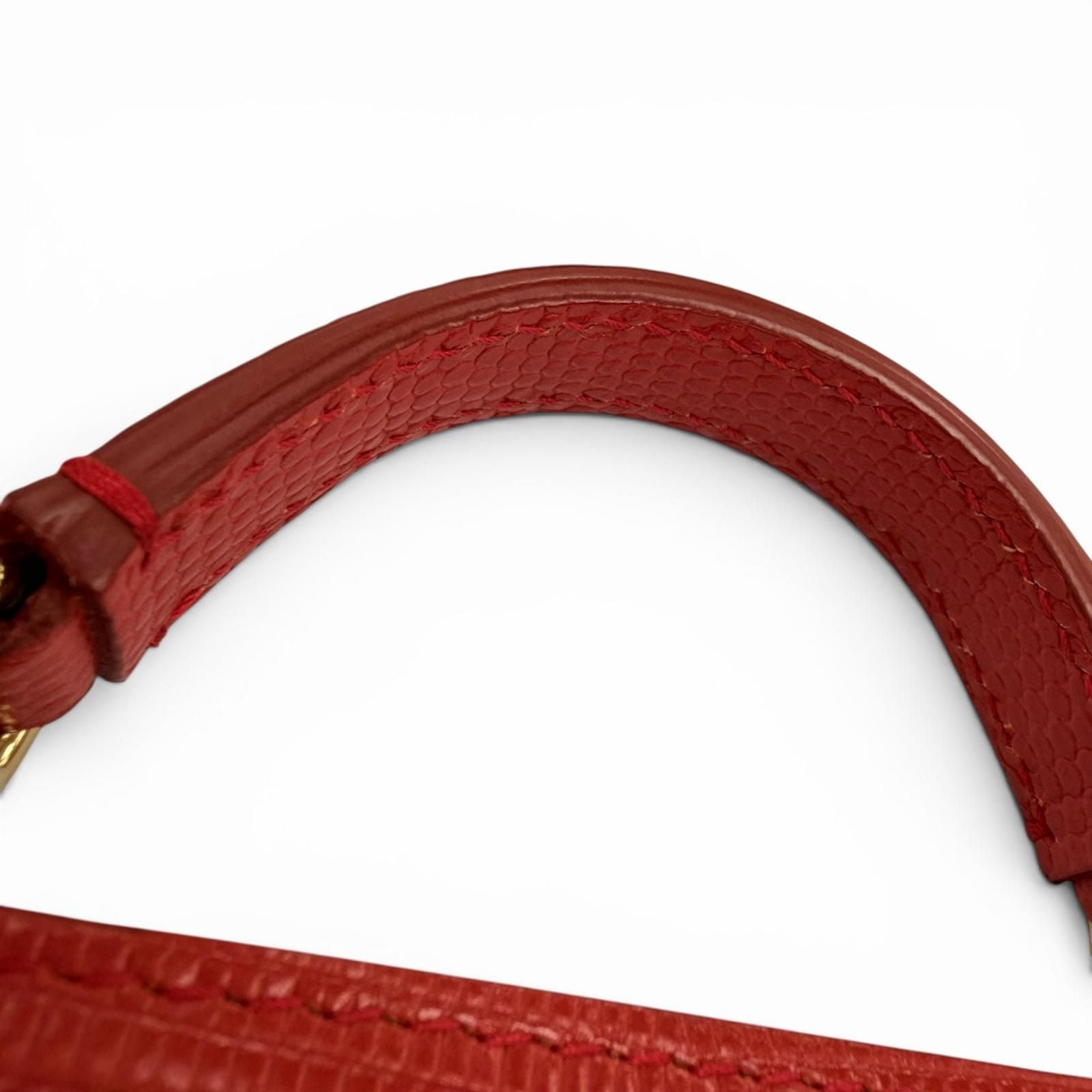 Dolce & Gabbana Sicily Iguana Print Leather Crystal DG Logo Patch Chain — view 7