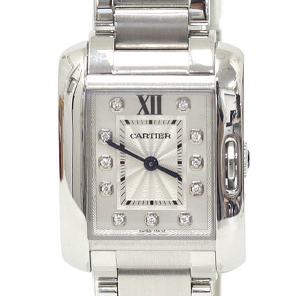 Cartier Watch Tank Anglaise SM Diamond SS Quartz Silver Dial