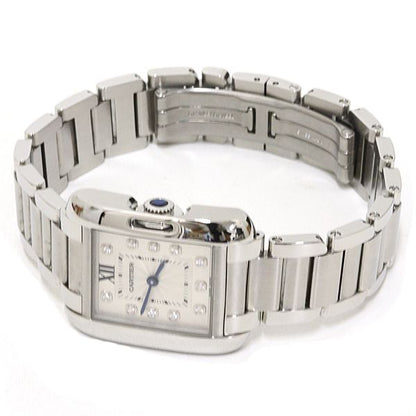 Cartier Watch Tank Anglaise SM Diamond SS Quartz Silver Dial — view 3