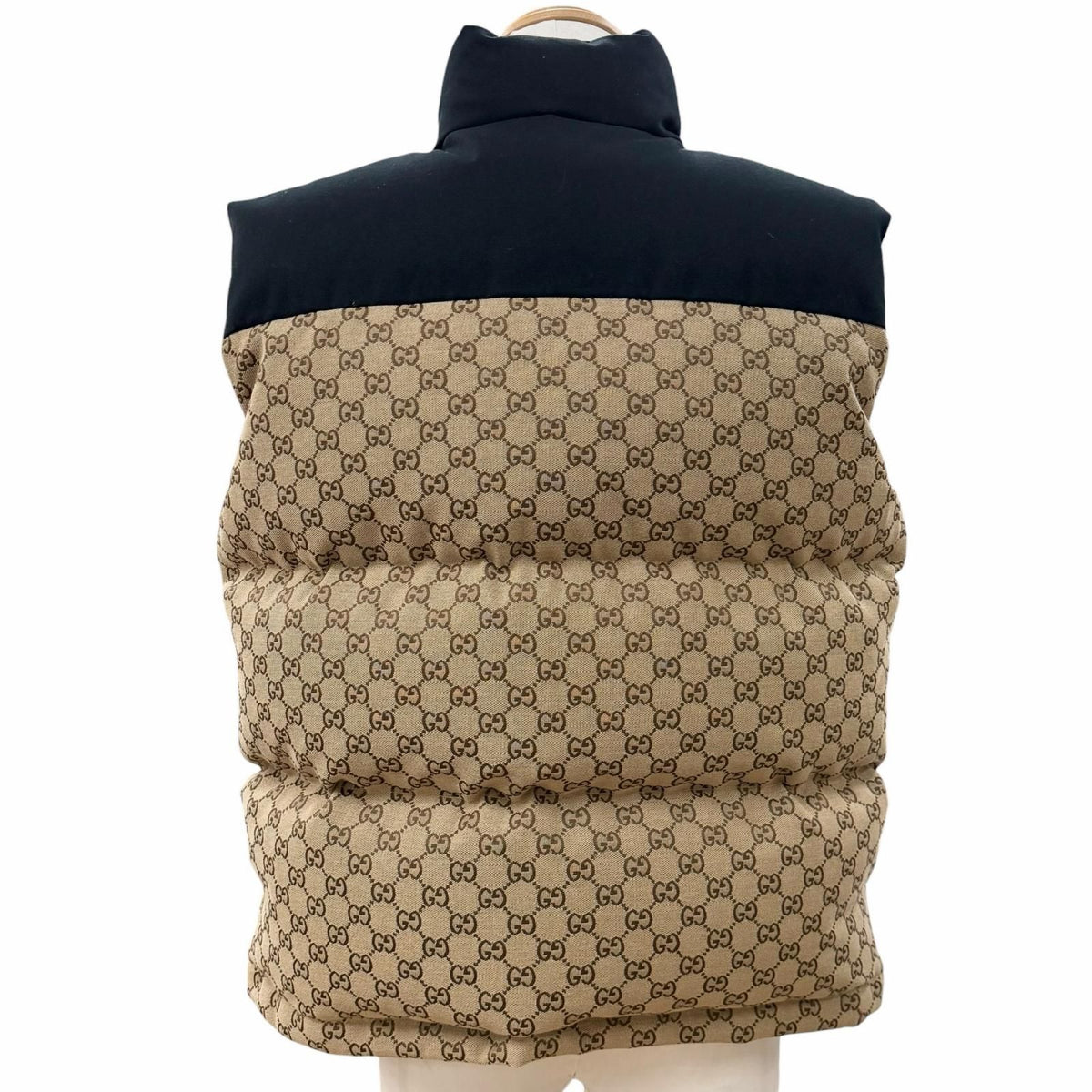 Gucci the North Face GG Padded Vest Pattern Down Beige Black XS — view 4