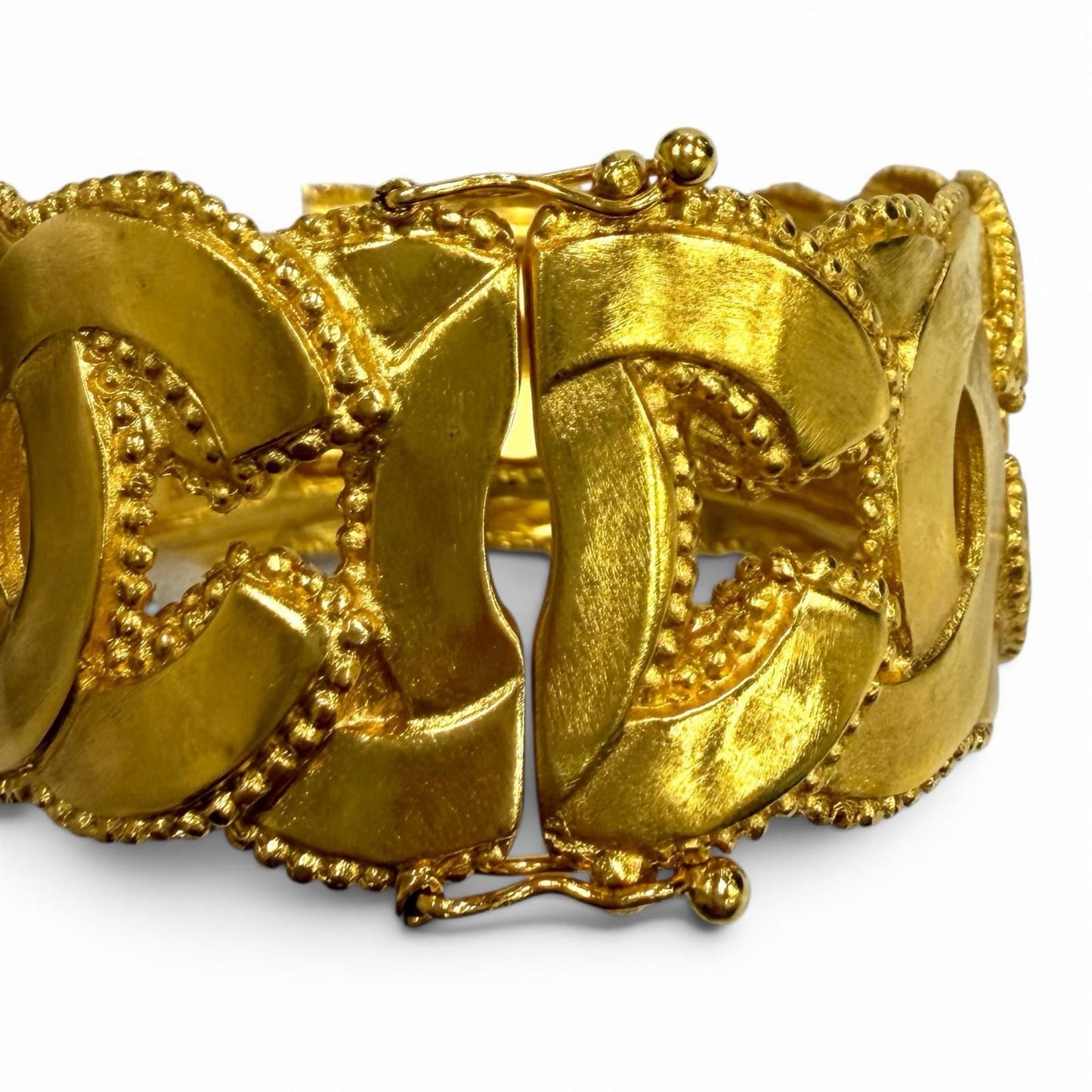 Chanel Vintage CC Logo Bangle Bracelet Gold — view 6