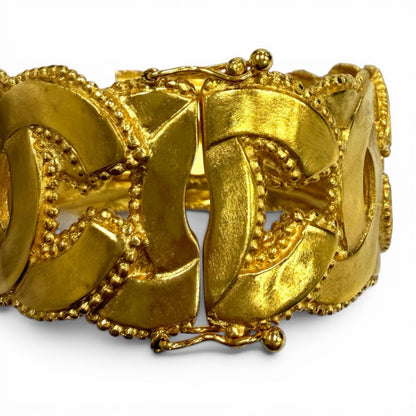 Chanel Vintage CC Logo Bangle Bracelet Gold — view 6
