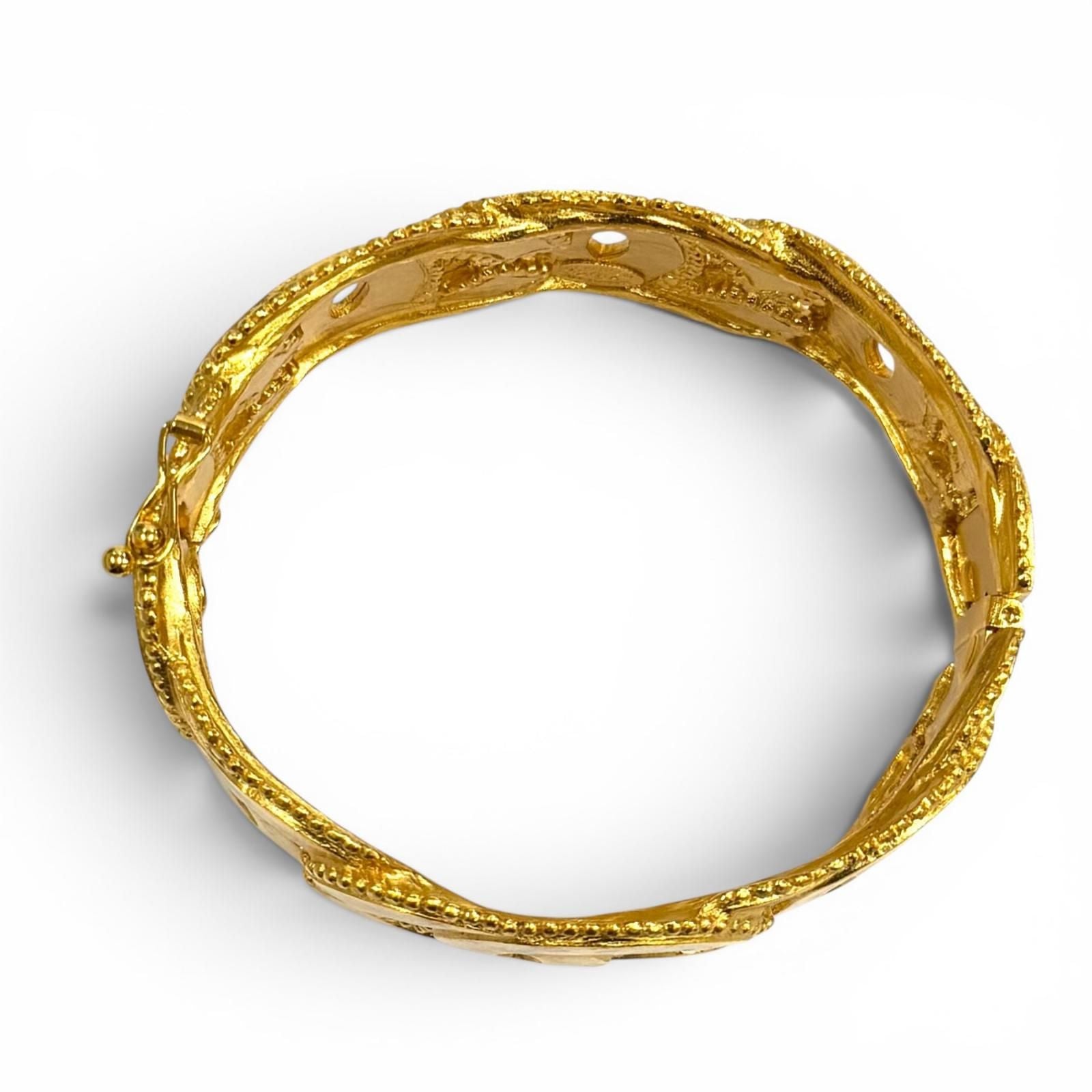 Chanel Vintage CC Logo Bangle Bracelet Gold — view 4