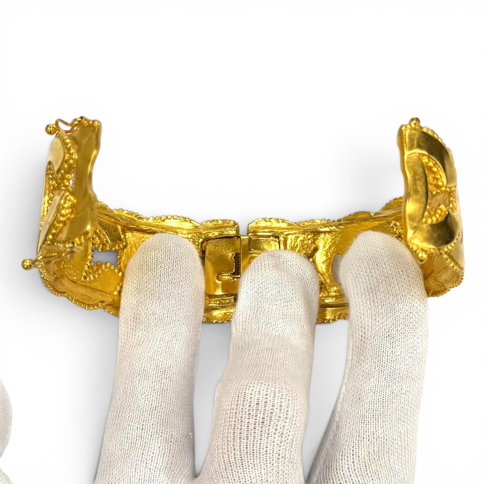 Chanel Vintage CC Logo Bangle Bracelet Gold — view 5