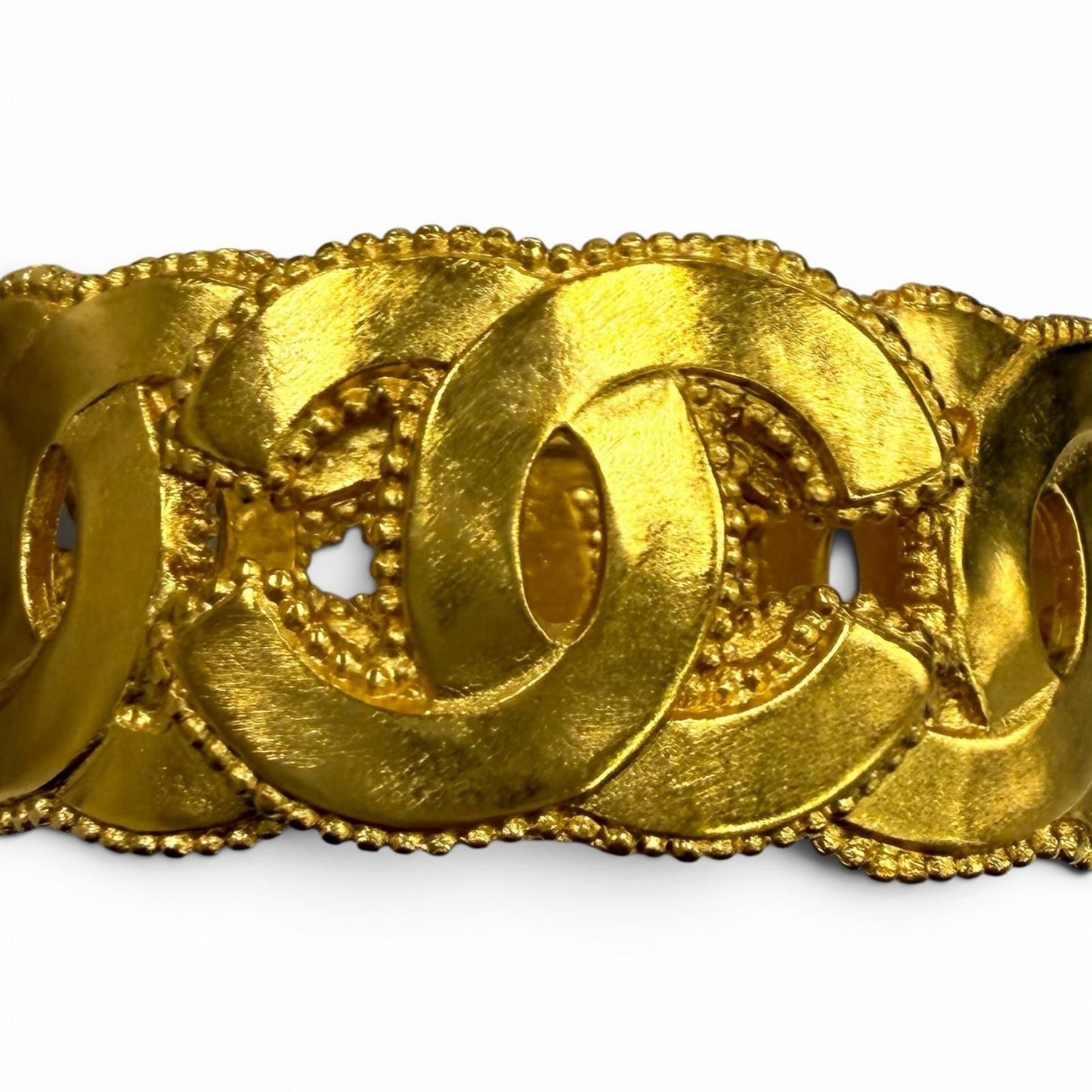 Chanel Vintage CC Logo Bangle Bracelet Gold — view 7