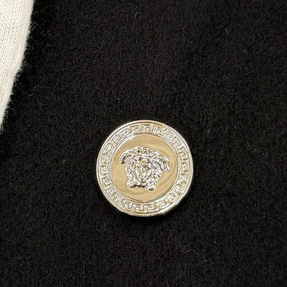 Versace Wool Cashmere Medusa Button Coat Black 36 — view 6
