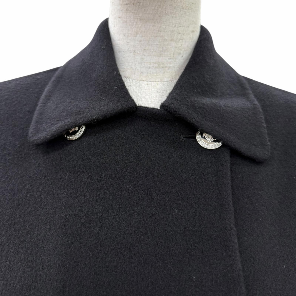 Versace Wool Cashmere Medusa Button Coat Black 36 — view 2