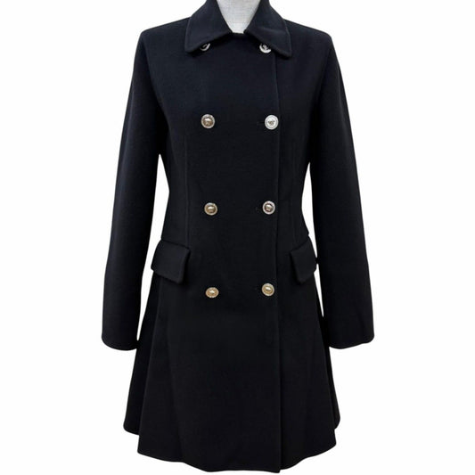 Versace Wool Cashmere Medusa Button Coat Black 36