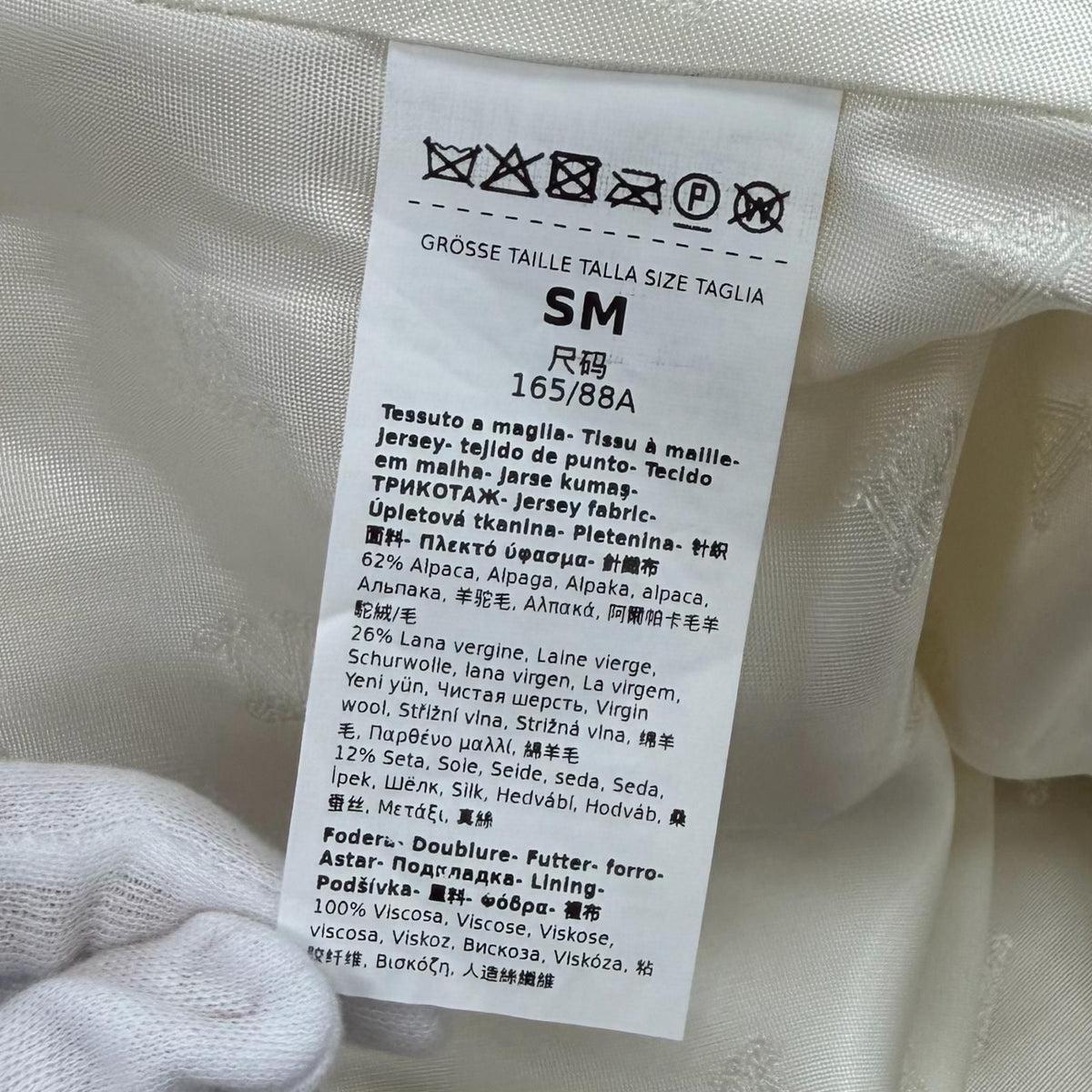 Max Mara Teddy Bear Alpaca Wool Blend Cape Poncho White SM Garment — view 7