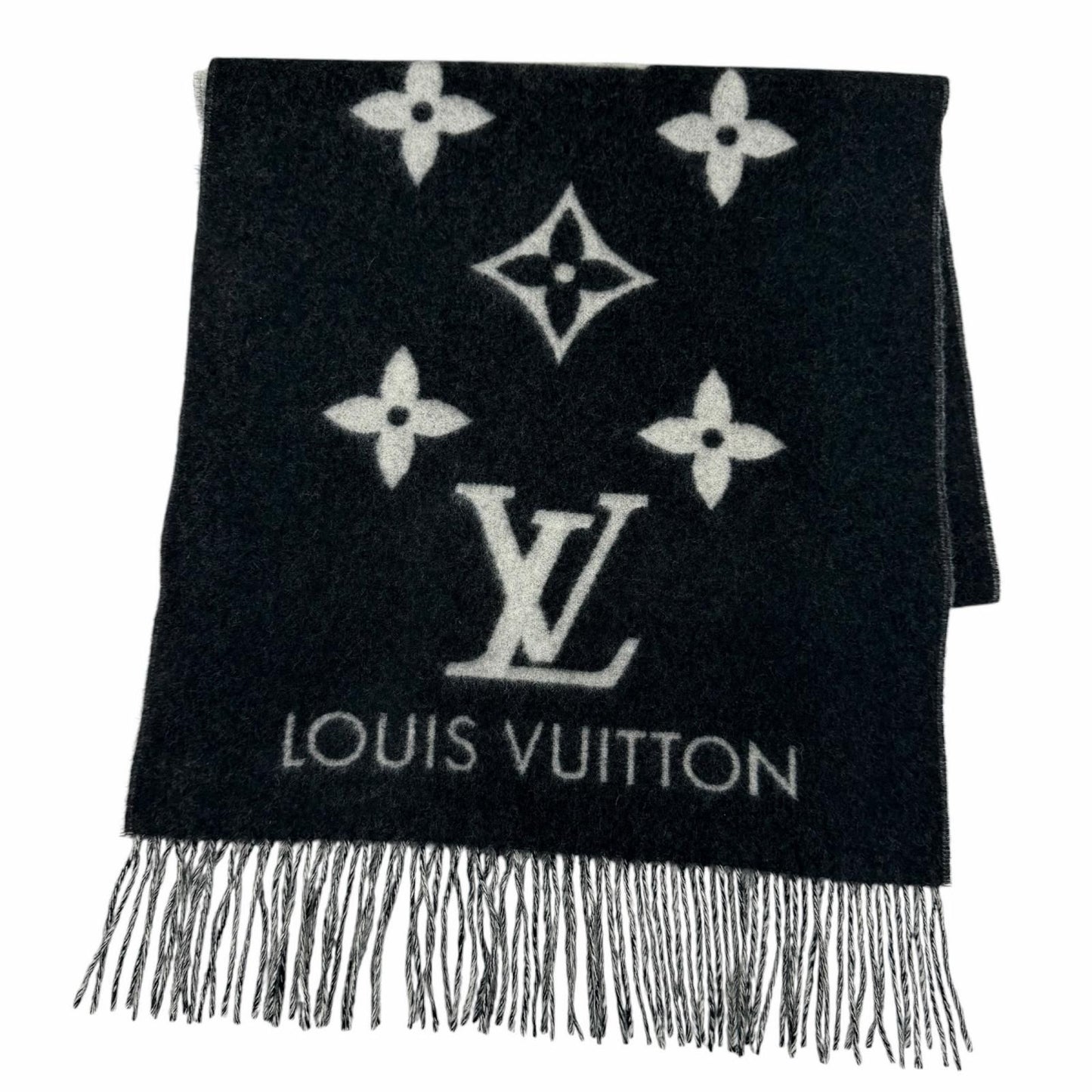 Louis Vuitton Scarf Reykjavik Cashmere Noir Monogram 170 45