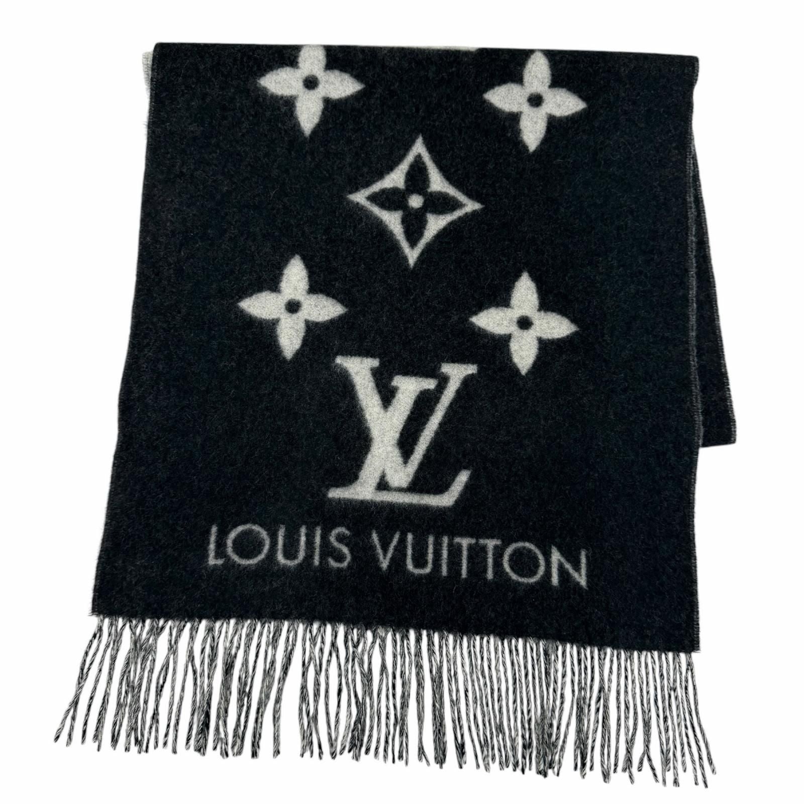 Louis Vuitton Scarf Reykjavik Cashmere Noir Monogram 170 45