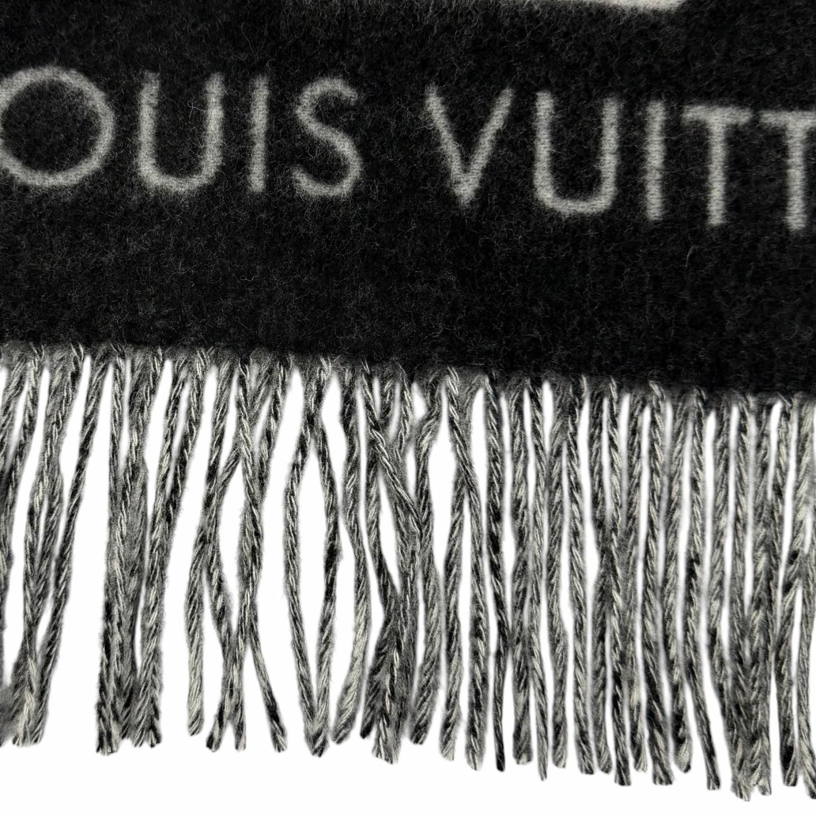 Louis Vuitton Scarf Reykjavik Cashmere Noir Monogram 170 45 — view 6