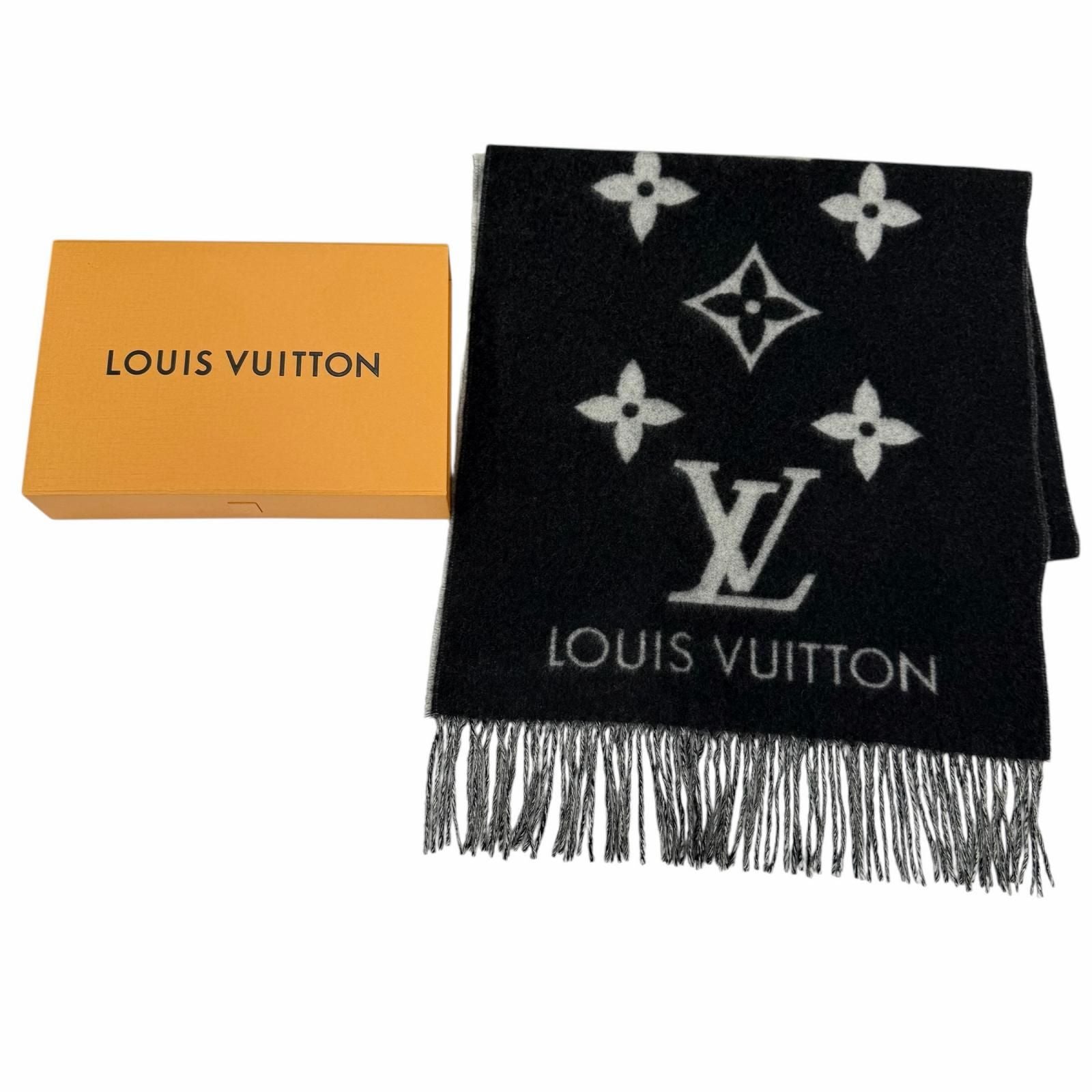 Louis Vuitton Scarf Reykjavik Cashmere Noir Monogram 170 45 — view 2