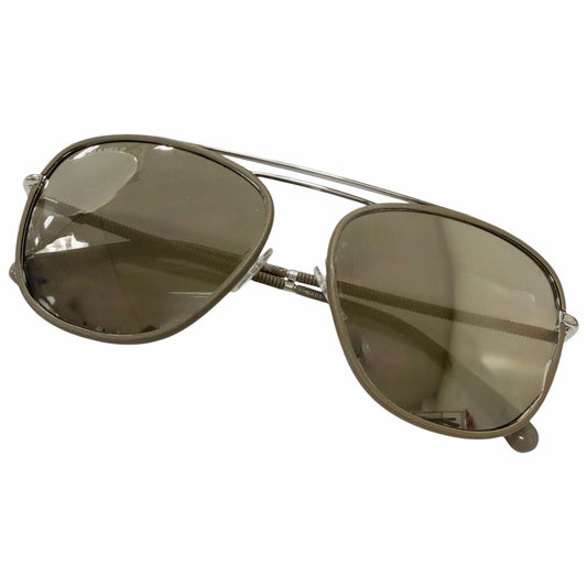 Chanel CC Logo Mirror With Leather Lens Avier Ta Sunglasses Gray 55 Eyewear