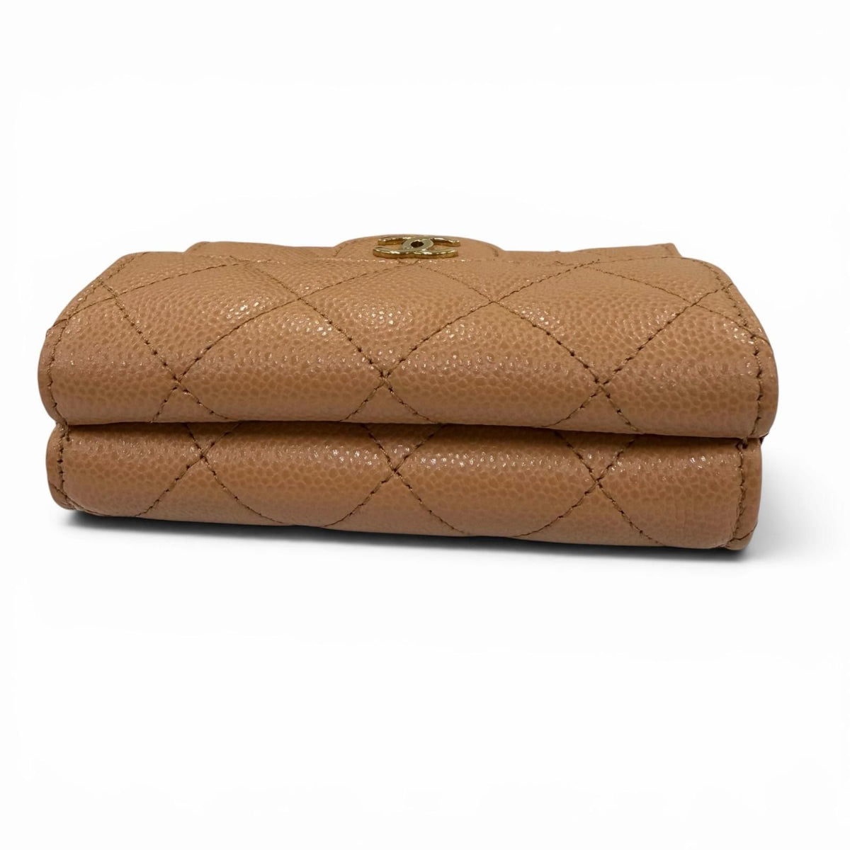Chanel Classic Small Flap Wallet Caviar Leather CC Logo Quilted Brown — view 5