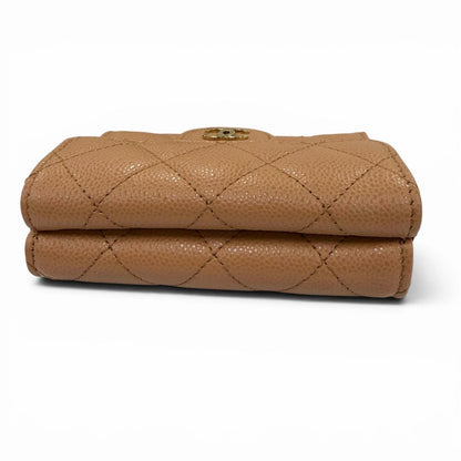 Chanel Classic Small Flap Wallet Caviar Leather CC Logo Quilted Brown — view 5