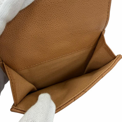 Chanel Classic Small Flap Wallet Caviar Leather CC Logo Quilted Brown — view 7