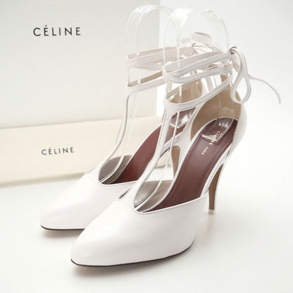 Celine Pumps Phoebe Philo Era Night Out Kidskin Leather T Strap Shoes 37