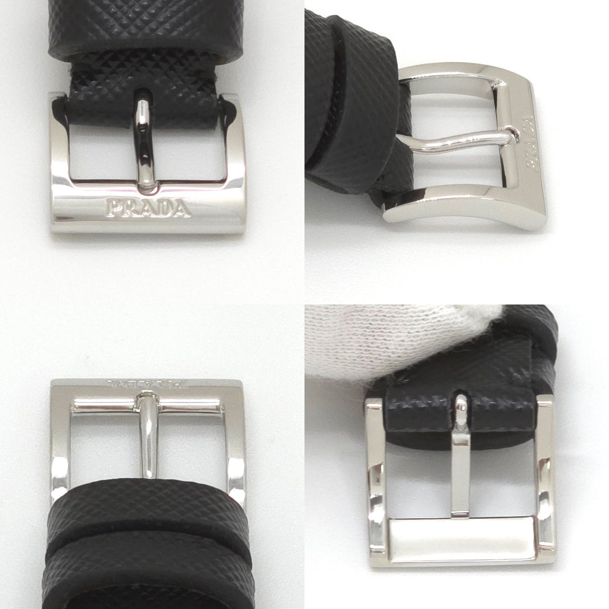Prada Centurion Double Saffiano Leather Bracelet 44 Wrist Circumference 13 — view 6