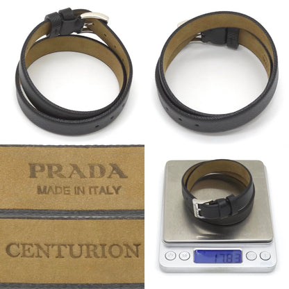 Prada Centurion Double Saffiano Leather Bracelet 44 Wrist Circumference 13 — view 5