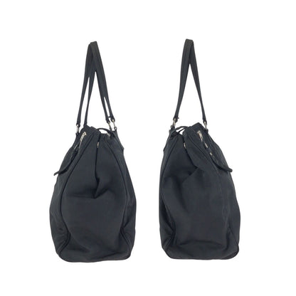 Prada Tessuto Black Silver Nylon Tote Shoulder Bag — view 8
